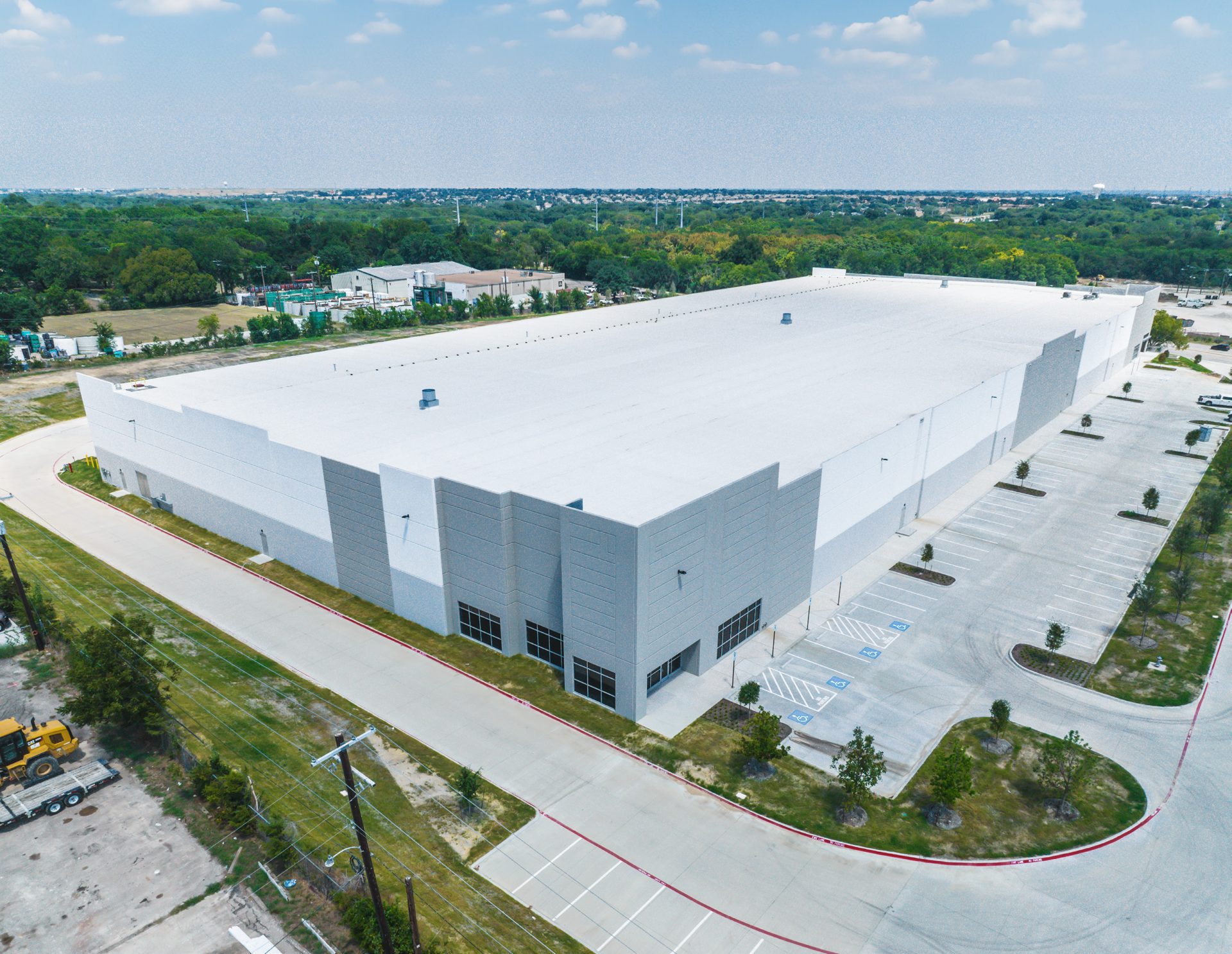 Centerville Commerce — aerial exterior, front office corner